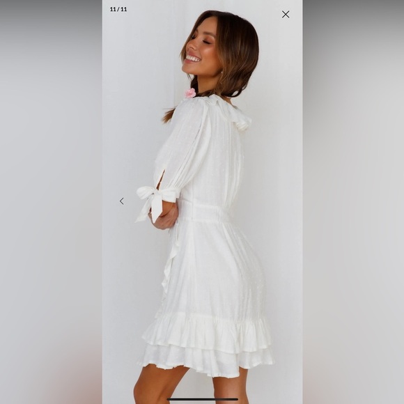 Hello Molly small VIENNESE DREAMS DRESS WHITE Sundress with Flutter Sleeves - Picture 12 of 14
